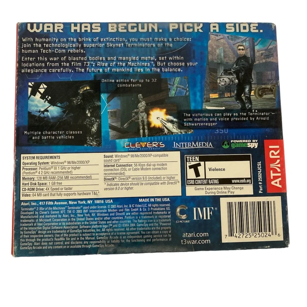 Atari Terminator 3 War of the Machines CD-Rom Game